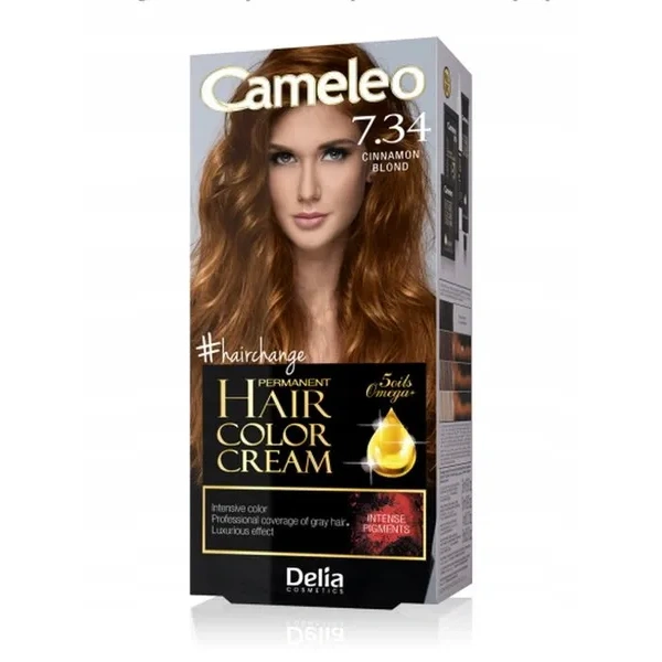 DELIA Cameleo farba do włosów permanentna 7.34 Cinnamon Blond Omega+