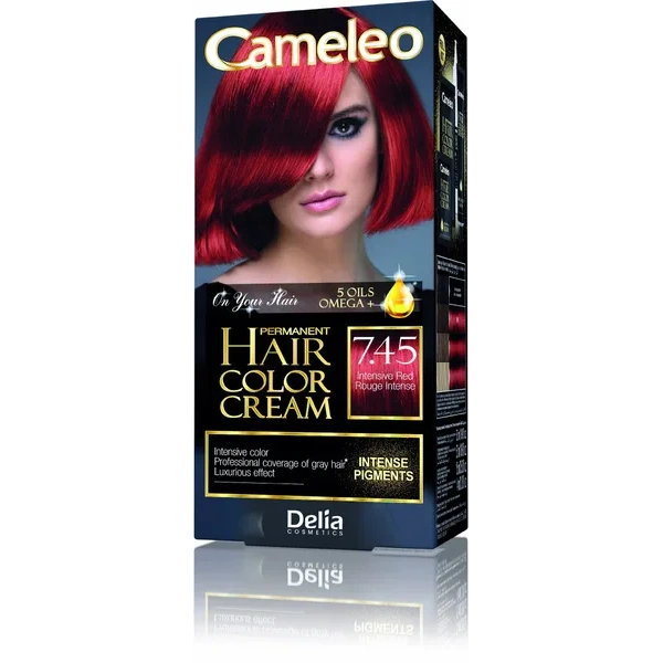 DELIA Cameleo farba do włosów permanentna 7.45 Intensywna Czerwień Omega+