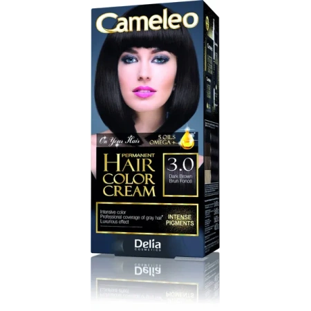 DELIA Cameleo farba do włosów permanentna 3.0 Dark Brown Omega+
