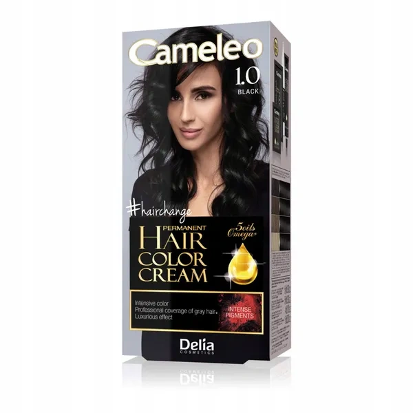Delia DELIA Cameleo farba do włosów permanentna 1.0 Black Omega+ — Składniki i ocena