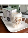 ECARLA szklanka termiczna z podwójnym dnem z hortensją w środku 300ml SZK185