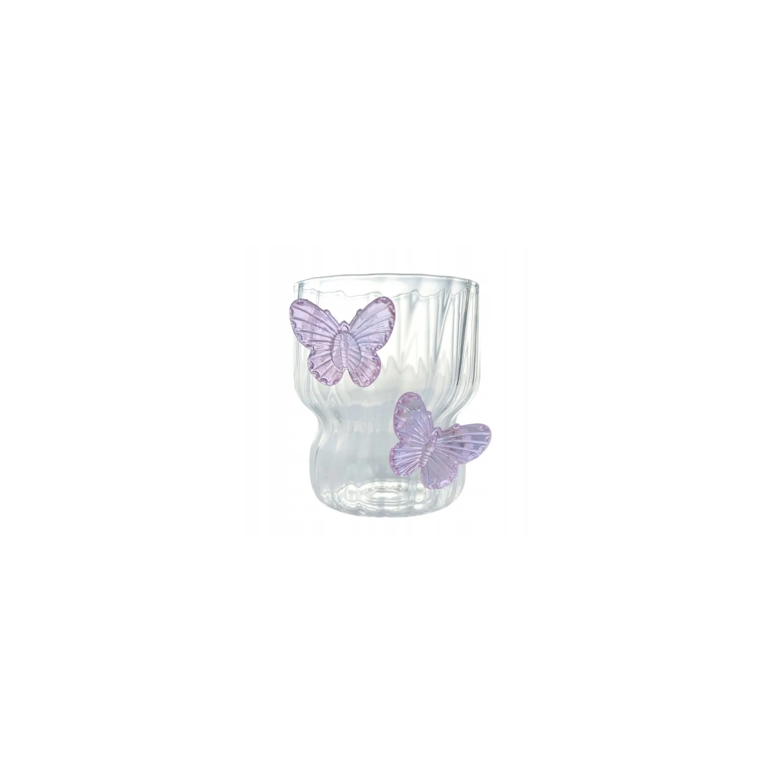 ECARLA szklanka z falowanymi ściankami MOTYL Fiolet 260ml SZK162