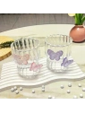 ECARLA szklanka z falowanymi ściankami MOTYL Fiolet 260ml SZK162