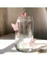 ECARLA szklanka wysoka ze słomką Motyl Róż 500ml SZK163