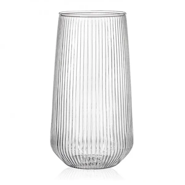 ECARLA szklanka ryflowana duża do drinków 500ml 6cmx14cm SZK151