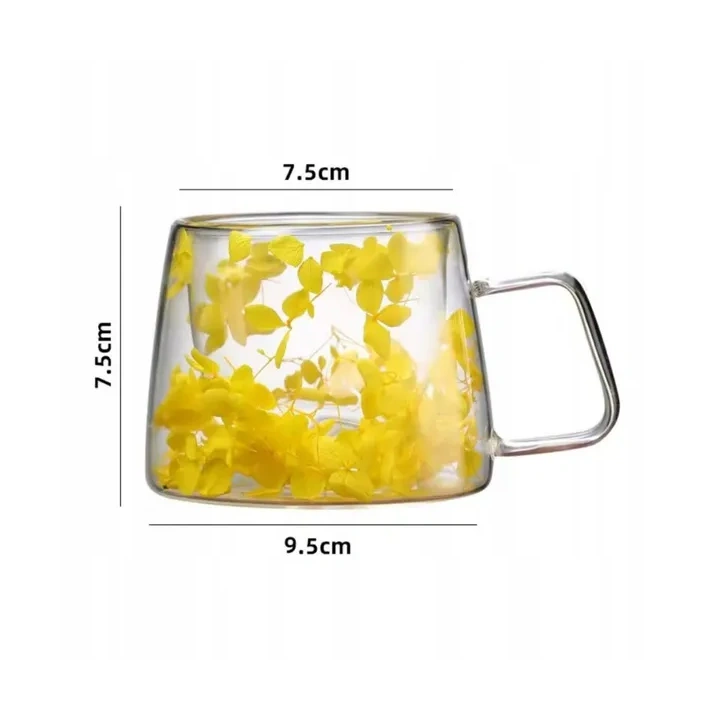 ECARLA szklanka termiczna z podwójnym dnem i hortensją 180ml SZK155