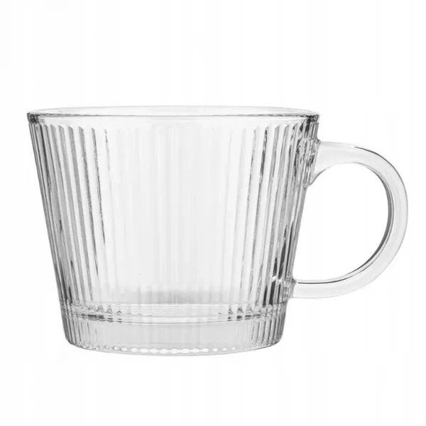 ECARLA szklanka ryflowana z uszkiem 400ml SZK156