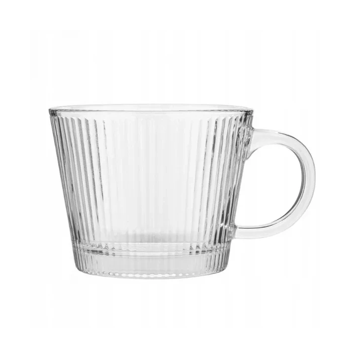 ECARLA szklanka ryflowana z uszkiem 400ml SZK156