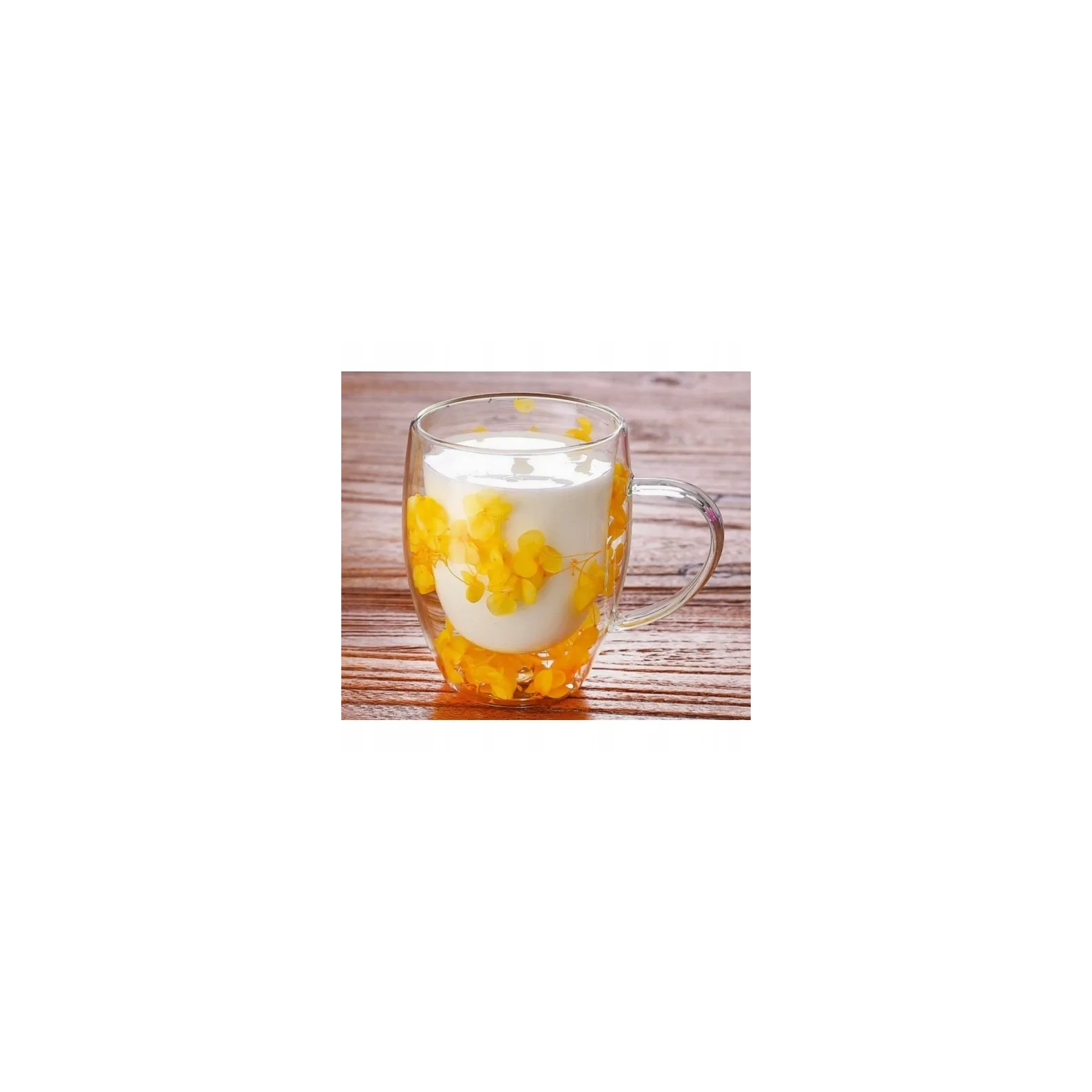 ECARLA szklanka termiczna z podwójnym dnem i hortensją 300ml SZK153