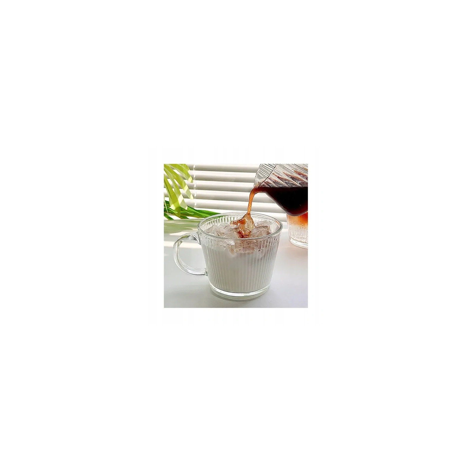 ECARLA szklanka ryflowana z uszkiem 400ml SZK156