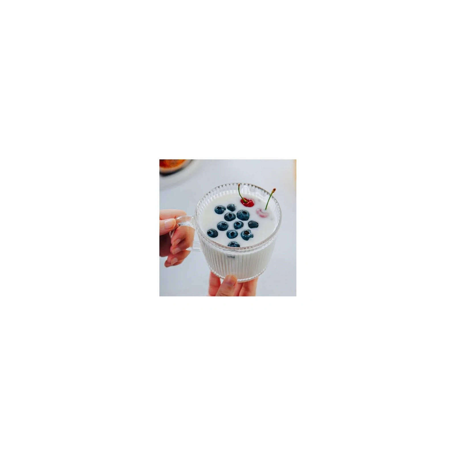 ECARLA szklanka ryflowana z uszkiem 400ml SZK156