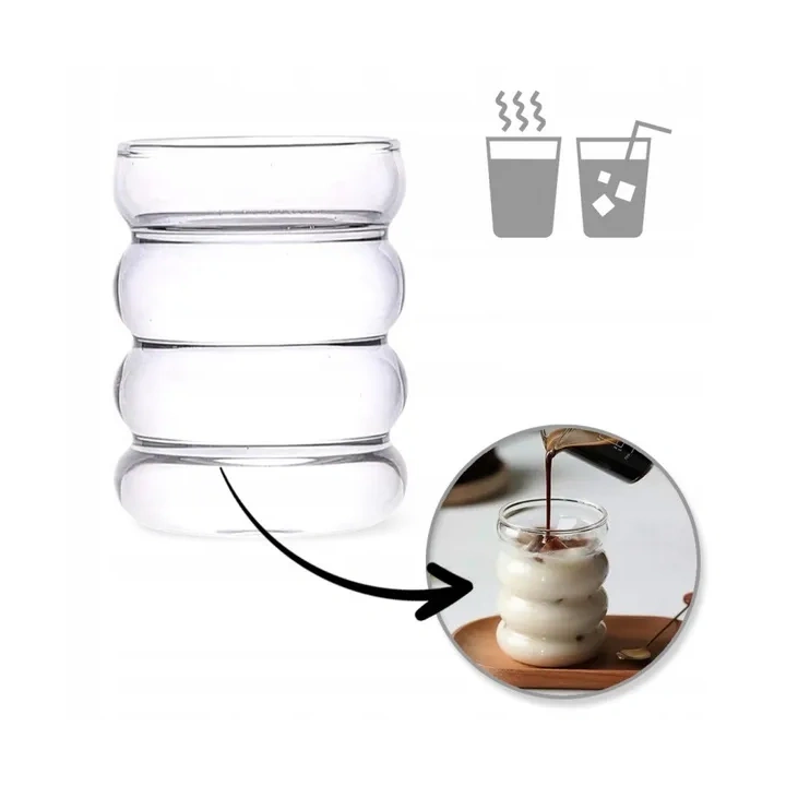 ECARLA szklanka do kawy latte long i drinków Bubble 320ml SZK37POJ