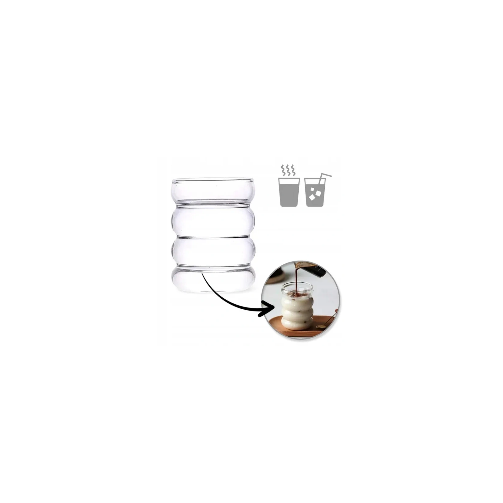 ECARLA szklanka do kawy latte long i drinków Bubble 320ml SZK37POJ