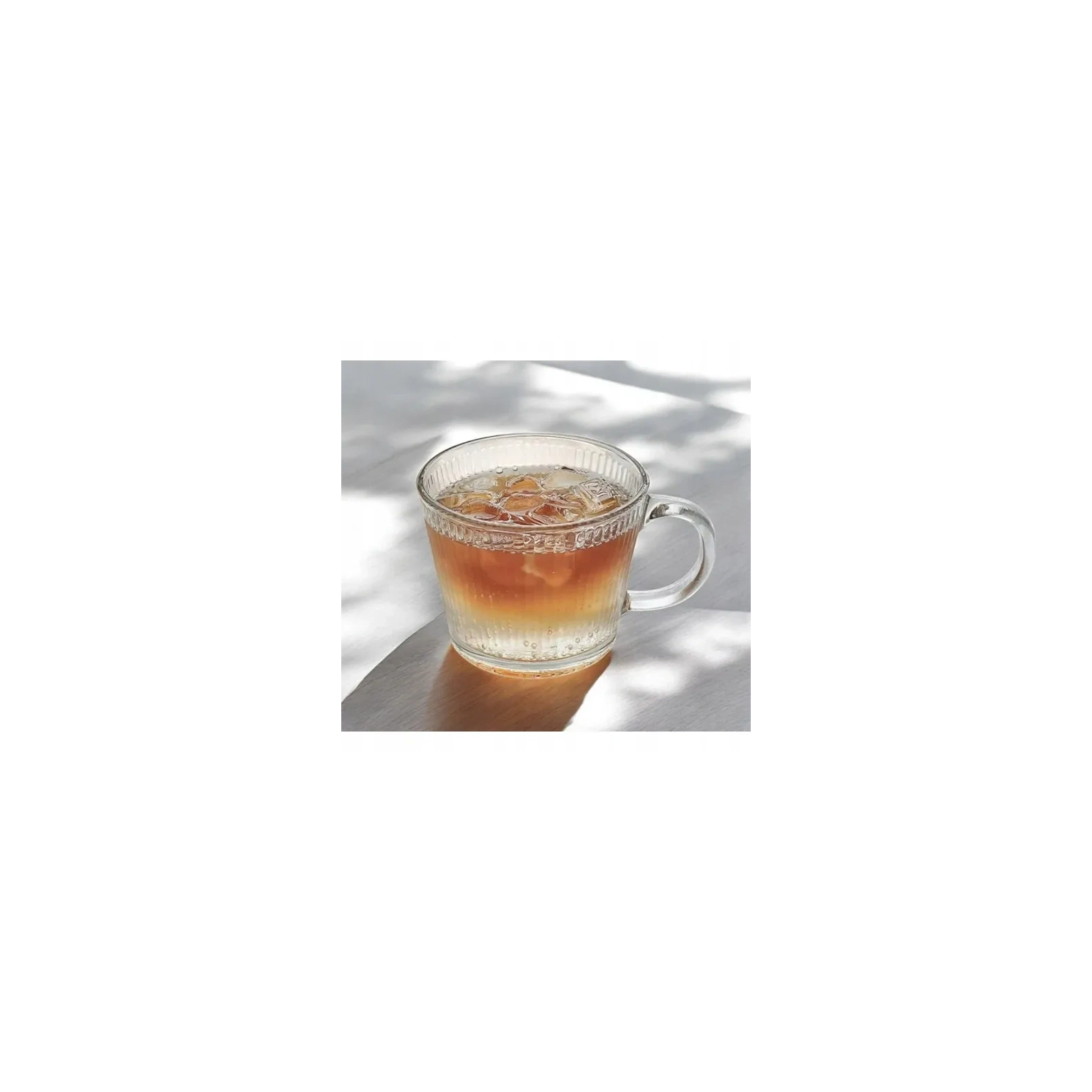 ECARLA szklanka ryflowana z uszkiem 400ml SZK156
