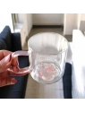 ECARLA szklanka z brokatowtym kwiatkiem w środku 250ml SZK143 