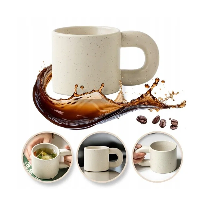 ECARLA kubek z uchem ceramiczny, nakrapiany 300ml CUP21 