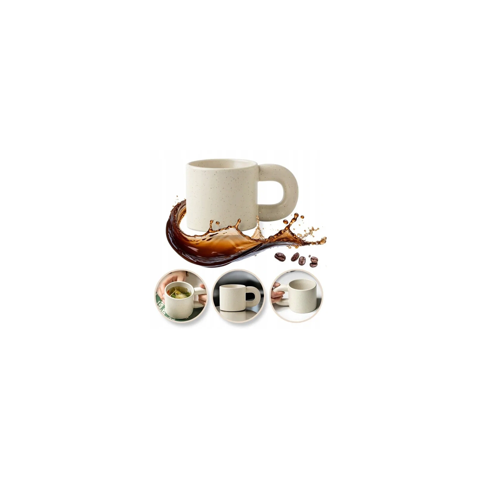 ECARLA kubek z uchem ceramiczny, nakrapiany 300ml CUP21 