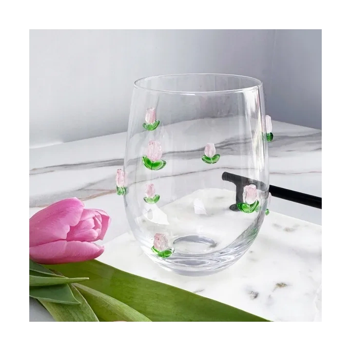 ECARLA szklanka 500ml z tulipanami SZK130 