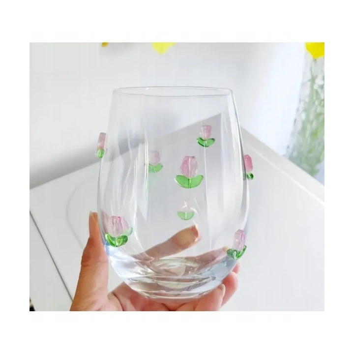 ECARLA szklanka 500ml z tulipanami SZK130 