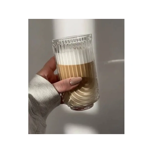 ECARLA szklanka ryflowana wysoka grube szkło 420ml SZK64 