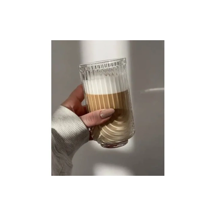 ECARLA szklanka ryflowana wysoka grube szkło 420ml SZK64 