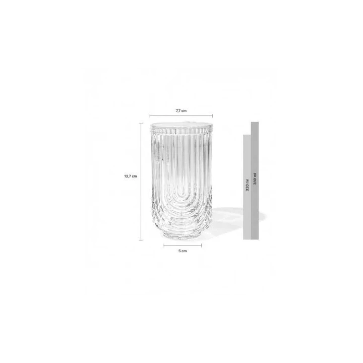ECARLA szklanka ryflowana wysoka grube szkło 420ml SZK64 