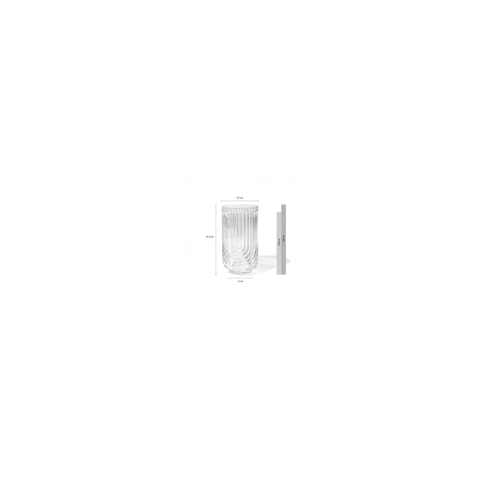 ECARLA szklanka ryflowana wysoka grube szkło 420ml SZK64 