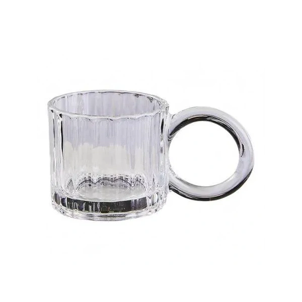 ECARLA szklanka z uchem ryflowana mała do kawy 225ml SZK61 