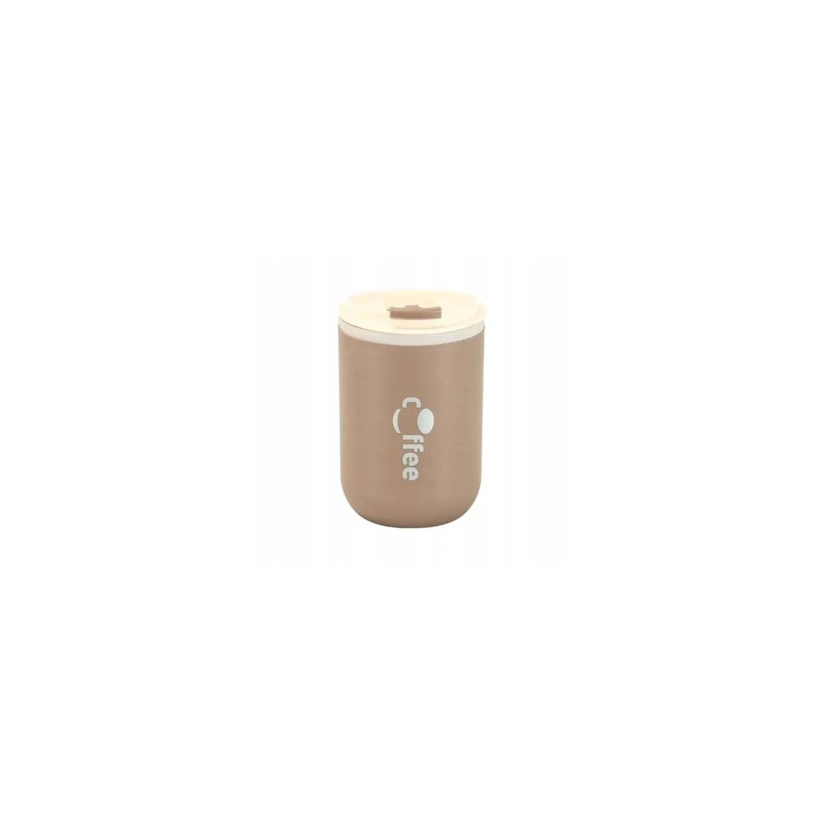 ECARLA kubek termiczny ze słomką, termos zamykany 500ml Cappucino CUP07WZ2