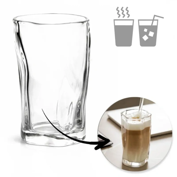 ECARLA szklanka falowana do kawy latte, long drinków 275ml SZK199