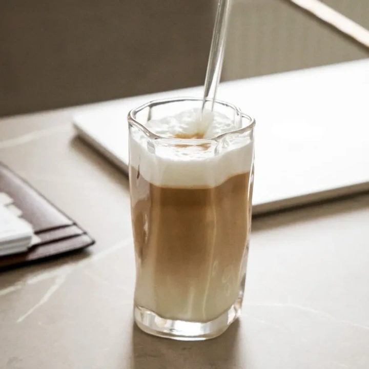 ECARLA szklanka falowana do kawy latte, long drinków 275ml SZK199
