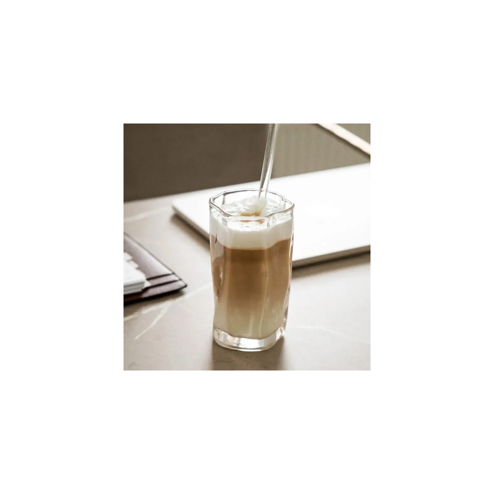 ECARLA szklanka falowana do kawy latte, long drinków 275ml SZK199