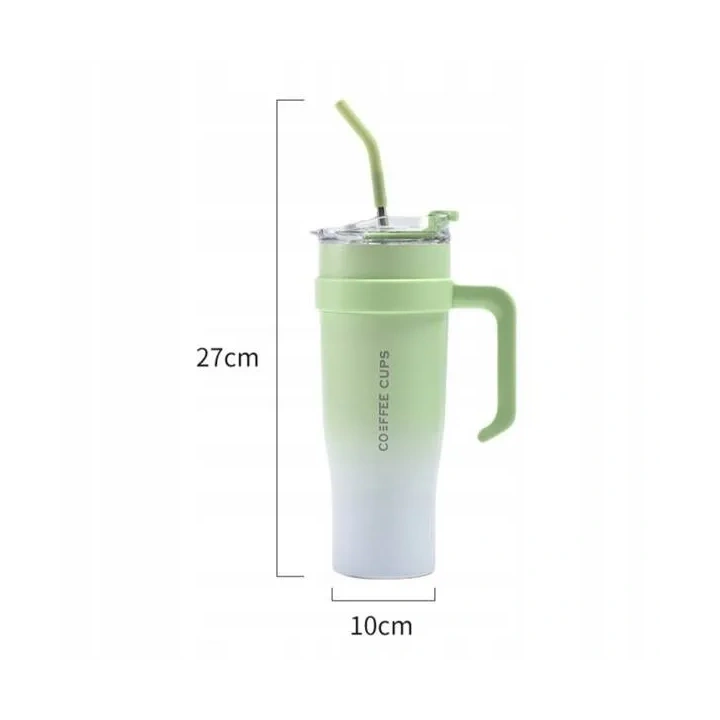 ECARLA kubek termiczny z uchwytem i rurką 1200ml Turkusowy BD23TUR