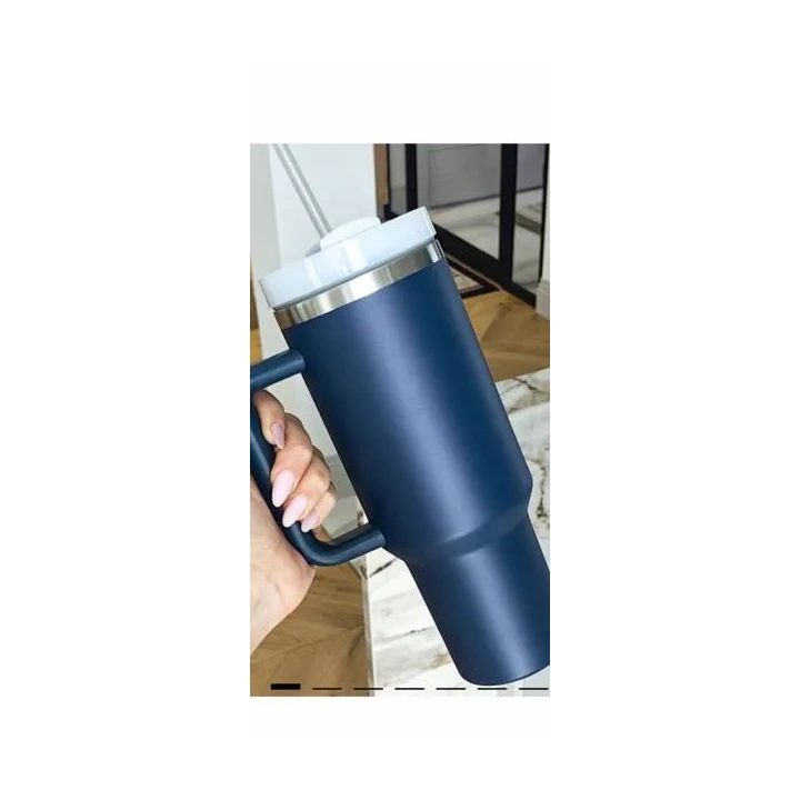 ECARLA kubek termiczny z uchwytem i rurką 1000ml Granat CUP05