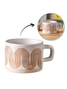 ECARLA kubek z uchem ceramiczny, geometryczny 250ml KB29