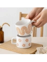 ECARLA kubek z uchem ceramiczny, kwiatowy 250ml KB30