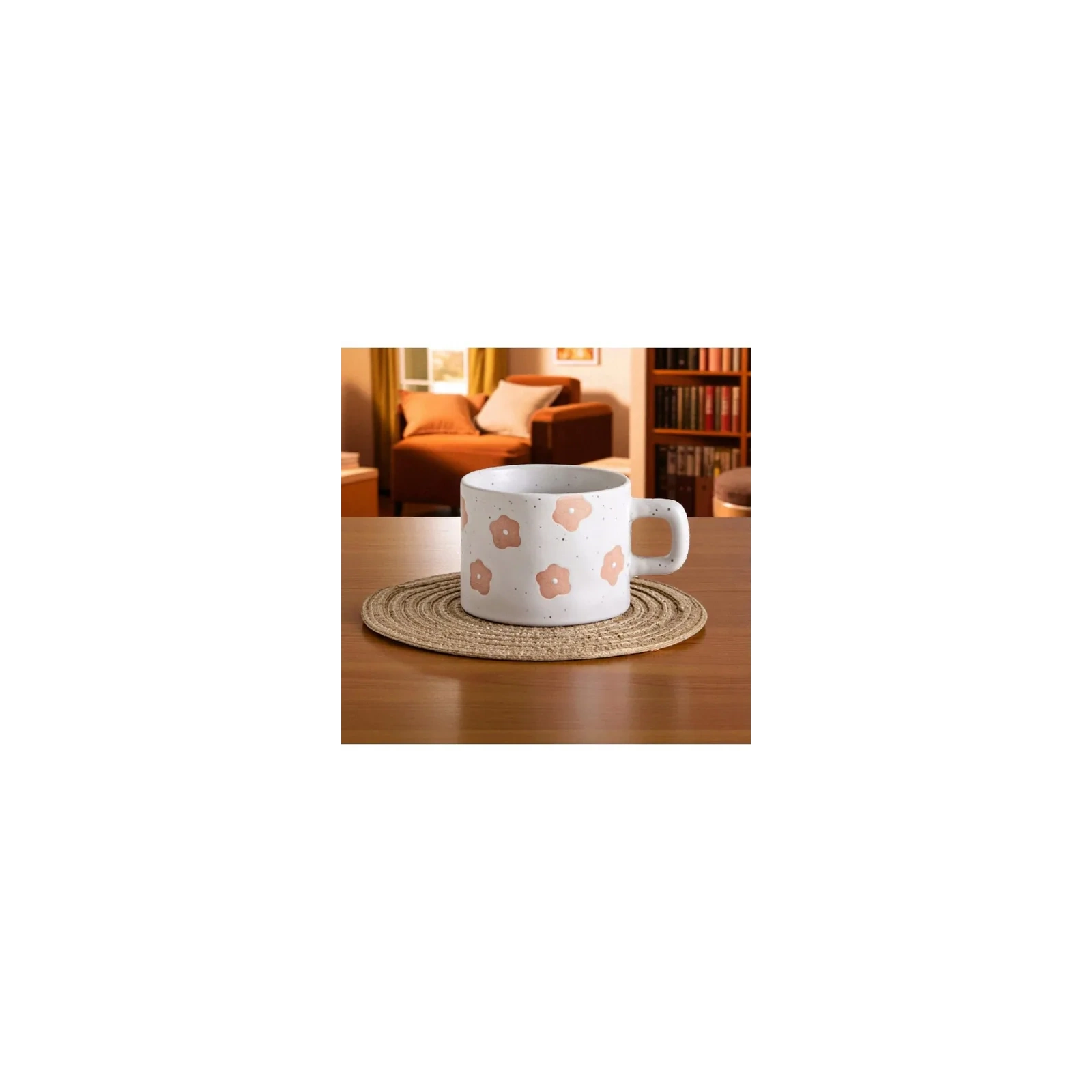 ECARLA kubek z uchem ceramiczny, kwiatowy 250ml KB30