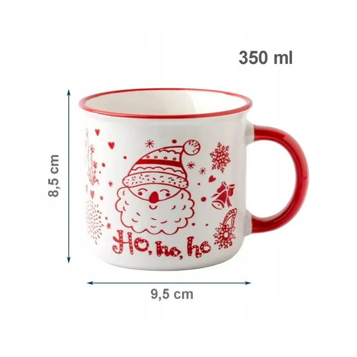 ECARLA kubek świąteczny z uchem MIKOŁAJ 350ml KB12