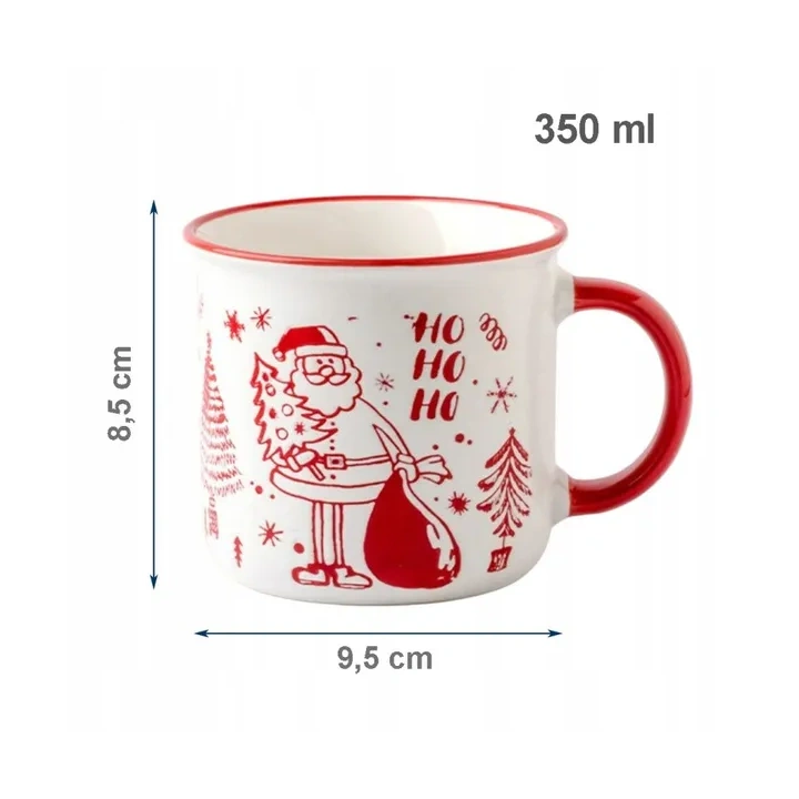 ECARLA kubek świąteczny z uchem MIKOŁAJ 350ml KB14