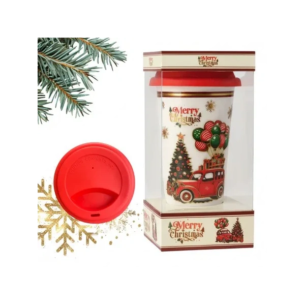 ECARLA kubek świąteczny 400ml + zaparzacz, zestaw w pudełku KB31WZ1