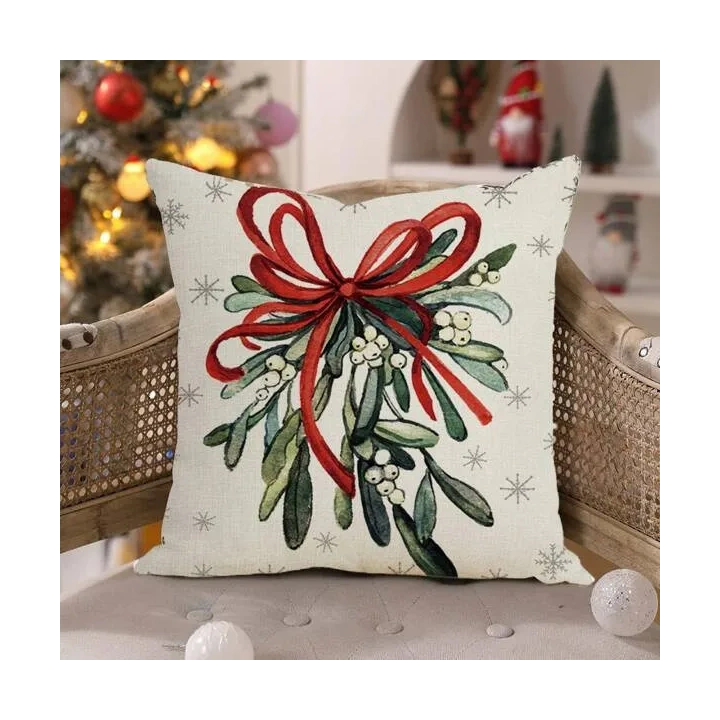 ECARLA Zima świąteczna poszewka na poduszkę 45x45cm Jemioła POD208