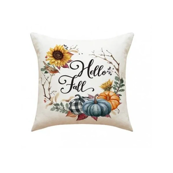 ECARLA Jesień poszewka na poduszkę 45x45cm Boho Słonecznik Dynie POD107