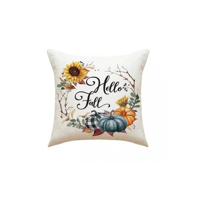 ECARLA Jesień poszewka na poduszkę 45x45cm Boho Słonecznik Dynie POD107