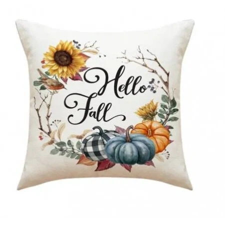 ECARLA Jesień poszewka na poduszkę 45x45cm Boho Słonecznik Dynie POD107