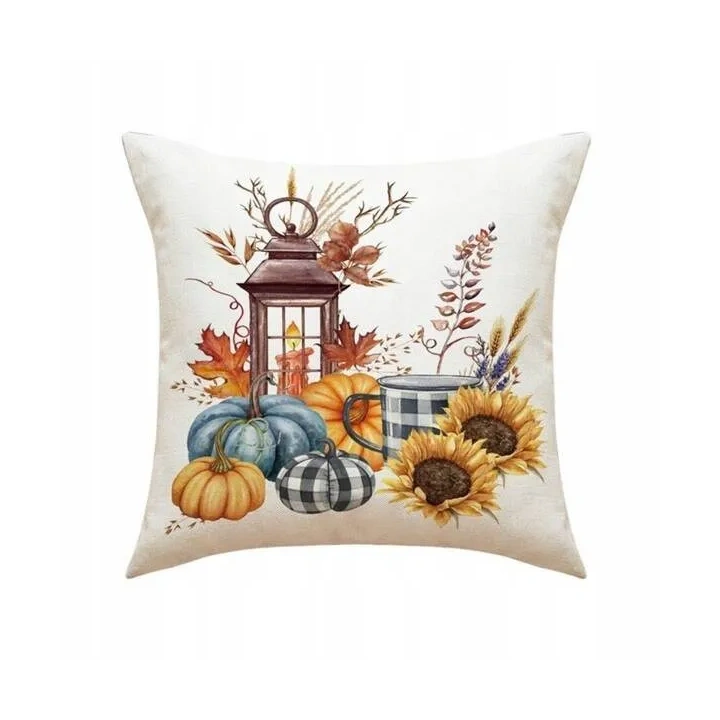 ECARLA Jesień poszewka na poduszkę 45x45cm Boho Lampion Dynie POD108 