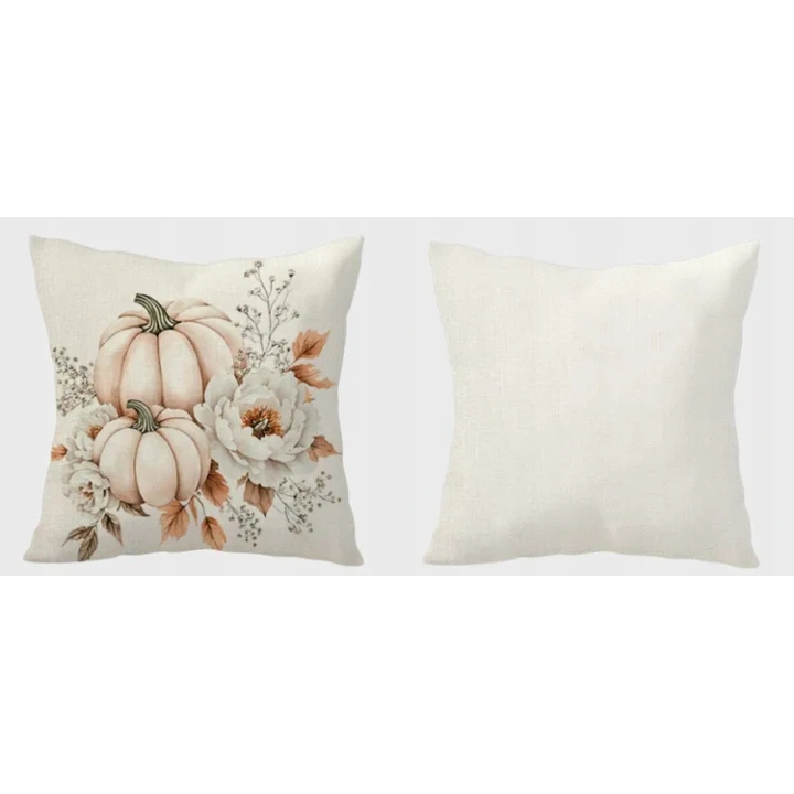 ECARLA Jesień poszewka na poduszkę 45x45 BOHO DYNIE LIŚCIE KWIATY POD240