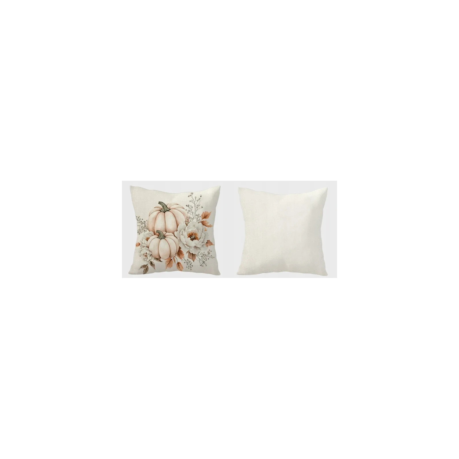 ECARLA Jesień poszewka na poduszkę 45x45 BOHO DYNIE LIŚCIE KWIATY POD240