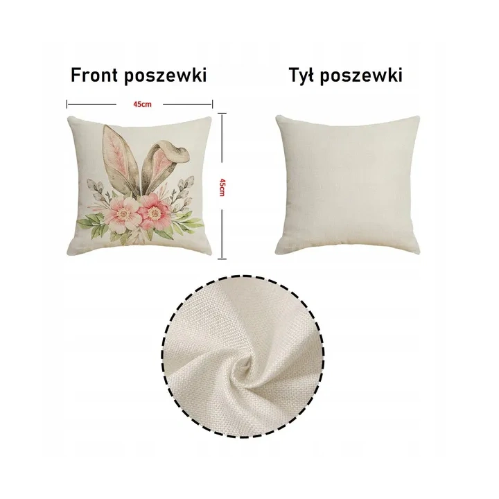 ECARLA Jesień poszewka na poduszkę 45x45 BOHO DYNIE LIŚCIE KWIATY POD240