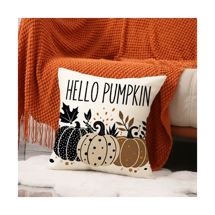 ECARLA Jesień poszewka na poduszkę 45x45 BOHO TRZY DYNIE POD241