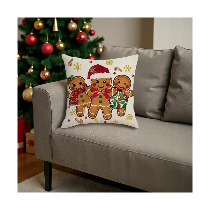 ECARLA Zima Świąteczna poszewka na poduszkę Boho 45x45 PIERNICZKI POD248